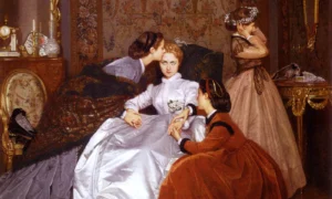 Detail from The Reluctant Bride (1866) by Auguste Toulmouche. Courtesy Wikimedia